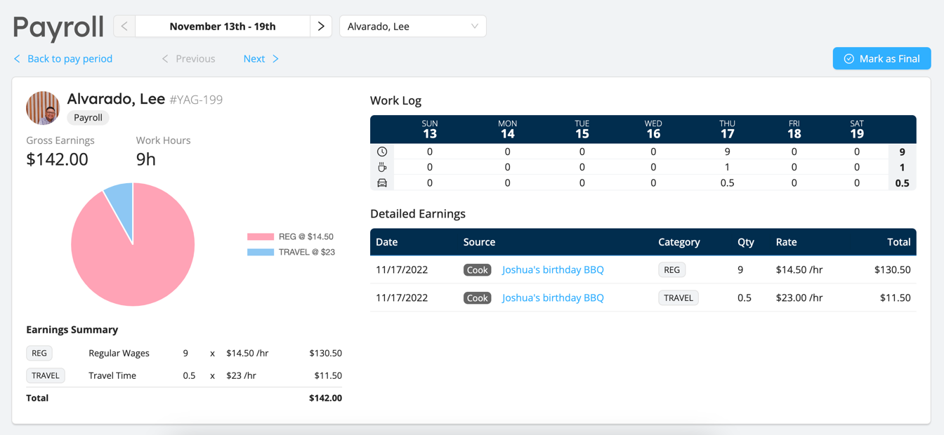 Payroll interface